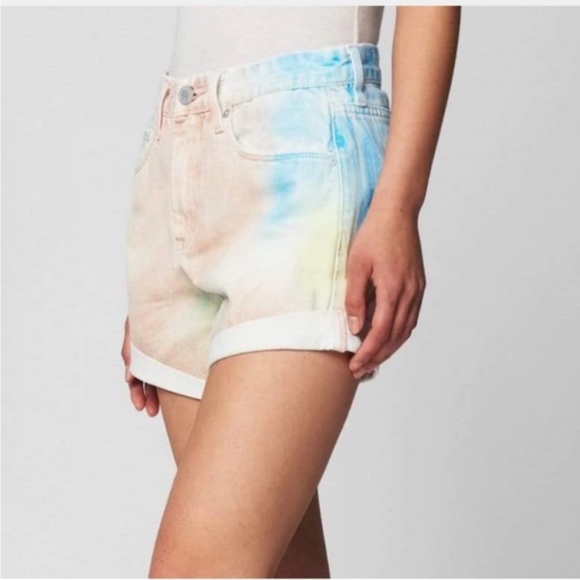 Blank NYC Big Girl's Spray Tie Dye Denim Shorts W/Folded Hem Sizes 8 or 10 - Picture 5 of 15